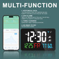 Smart Wifi Digital Wall Clock Temperature Humidity Display 4-Level Brightness Desk Table Electronic LED Alarm Clock Home Decor. 