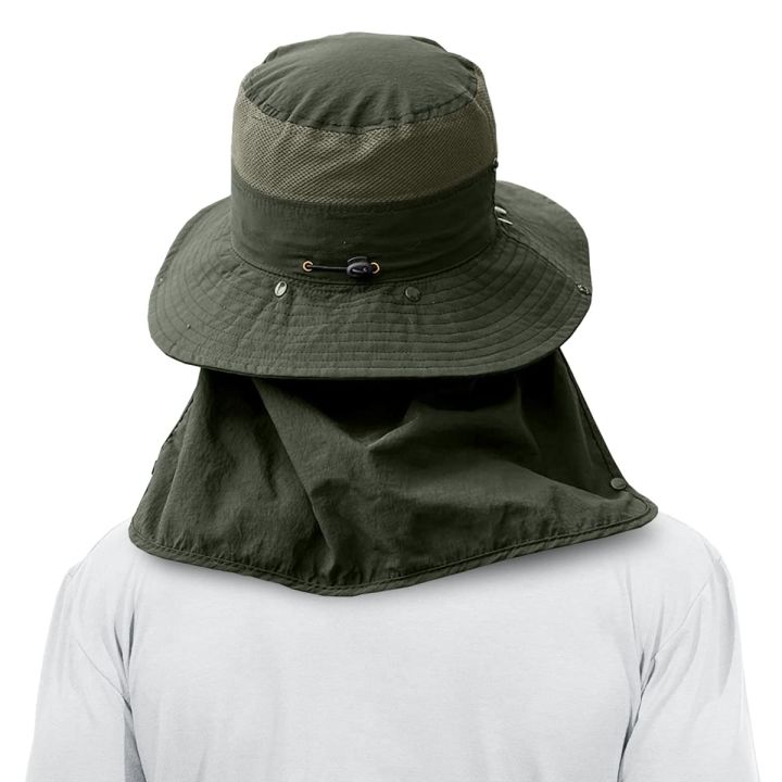1Pc%20Fishing%20Hat%20for%20Men%20&%20Women,%20Outdoor%20UV%20Sun%20Protection%20Wide%20Brim%20Hat%20with%20Face%20Cover%20&%20Neck%20Flap%20-%20Image%204