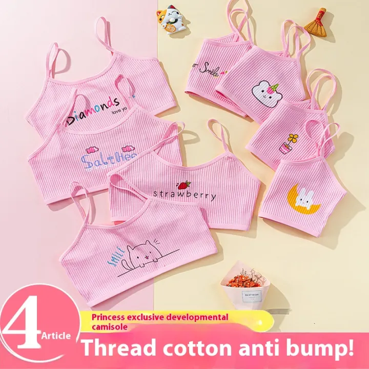 4PCS%20Developmental%20Cotton%20Girls%20Camisole%20Vest%20Threaded%20Combination%20Teenage%20Middle%20School%20High%20School%20Girls%20Underwear%20Bra%20Bra%20-%20Image%202