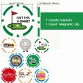 7 Pcs PGA Golf Ball Markers with Magnetic Hat Clip - Golf Poker ABS Markers for Golf Hat, Perfect for Father's Day. 