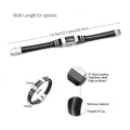 Vnox Stainless Steel Bracelet Men Wrist Band Black Grooved Rudder Silicone Mesh Link Insert Punk Wristband Stylish Casual Bangle. 
