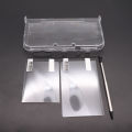 For New 3DS XL LL Clear Split Shell Transparent Protective Cover Case Screen Film LCD Screen Protector  Plastic / Metal Stylus. 