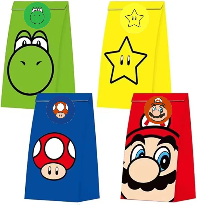 Super Mario Birthday Party Gift Bags Candy Bags Goody Bags Mario Birthday Party Supplies