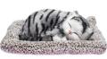 Plush Sleeping Cat Toy with Simulated Meow Sound, Gift Item for Kids, Car Dashboard, and Office Desk Decoration. 