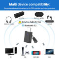 USB-C Qualcomm AptX-Adaptive Bluetooth 5.2 Transmitter for PC/Mac/PS5, Dual Connection Audio Dongle Adapter. 