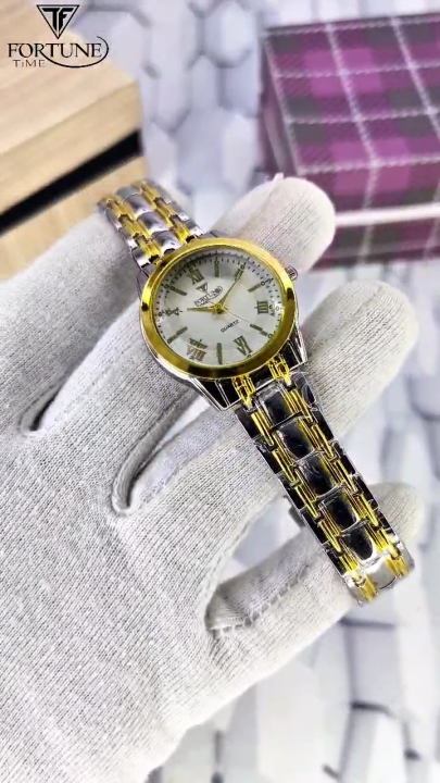FORTUNE Stylish Ladies Quartz Wrist Watch – Roman Dial – Elegant Metal Chain – Fashion Watch for Women