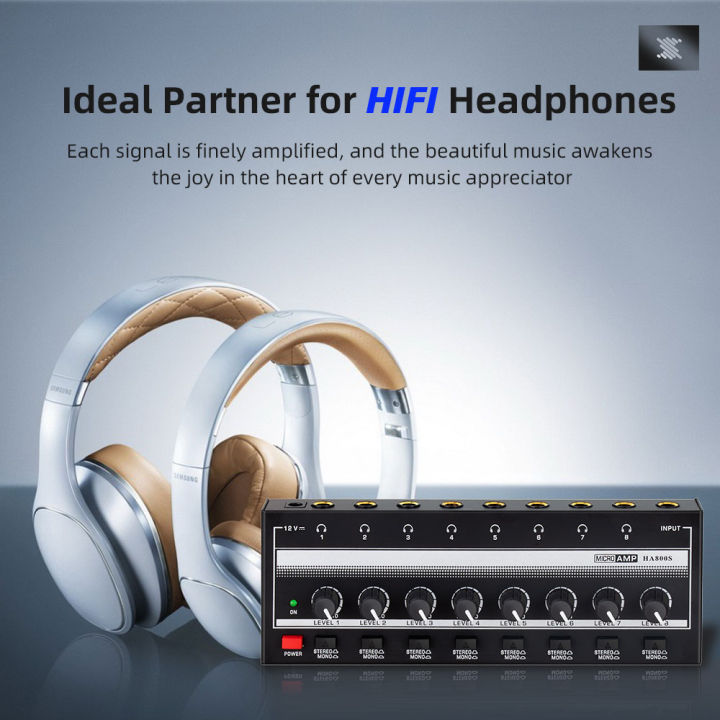 8%20Channels%20Headphone%20Amplifier%20Mini%20Amplifier%20with%20Stereo/Mono%20Switch%20Professional%20Ultra-Compact%20HiFi%20Stereo%20Audio%20Amplifier%20-%20Image%205
