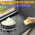 A metal scratch remover for stainless steel and painted metal surfaces, restoring luster, easy to use and leaving no residue. 