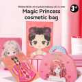 DIY Paper Art Craft Kits-3 in 1 Princess Makeup Kit with Diamond Painting Kits and Princess Dress Up Sticker Book Gifts for Girl. 