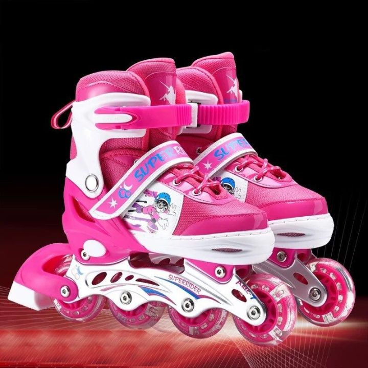 Adjustable Children Single FourWheel Roller Skates Skating Shoes