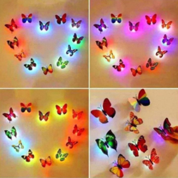 Butterfly shaped home decorating wall light | Color changing LED Wall Sticker | Single (1) Piece