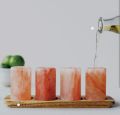 Himalayan pink salt tequila shot glass (set of three). 