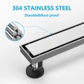 ZEKOO 12-Inch Linear Shower Drains for Tile,2 in 1 Shower Drain Brushed Nickel,304 Stainless Steel Linear Shower Drain with Tile Insert Grate,Rectangle Shower Floor Drain. 