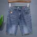 Summer New Men's Embroidered Denim Shorts Fashion Straight Slim Personality Streetwear Jeans Male Bermuda Male Short Pants.