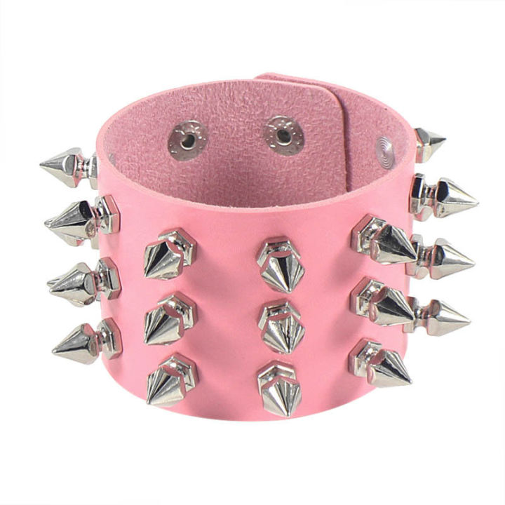 2024%20Pu%20Leather%20Studded%20Bracelet%20Choker%20Punk%20Spike%20Rivets%20Cuff%20Black%20Wristband%20Adjustable%20Cuff%20Bangle%20-%20Image%207
