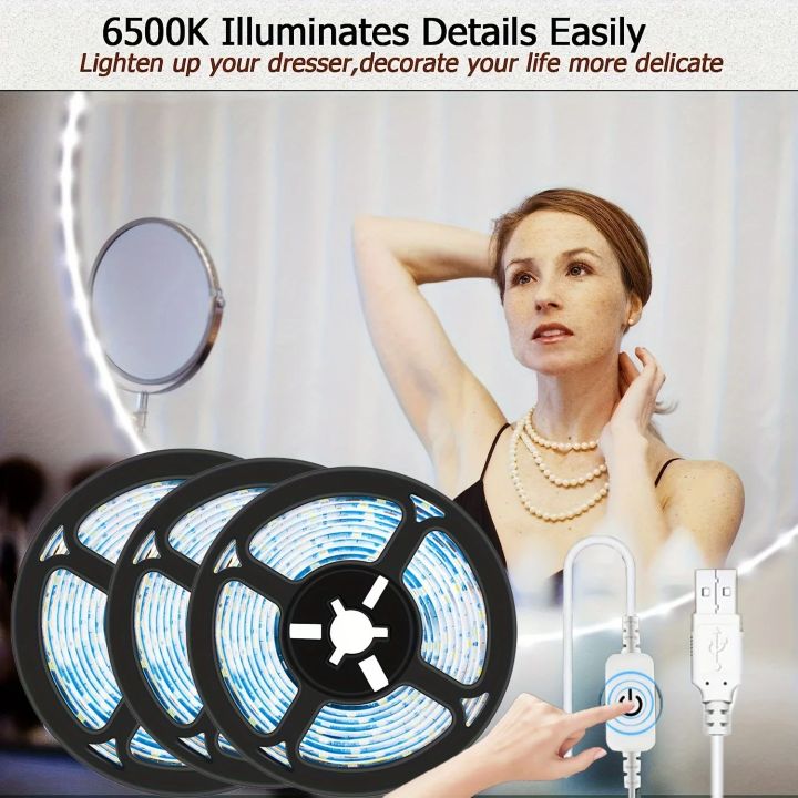 USB LED Strip Lights 5V 2835 SMD Touch Control Switch Tape Light TV ...