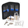 Broken Key Extractor Remove Tool With 14PCS Transparent Practice Locks Locksmith Tool. 