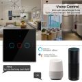 Tuya WiFi Smart Touch Switch 1/2/3Gang Wall Light Switches EU Two Wiring Methods LED Smart Life Home Via Alexa  Home lightify. 