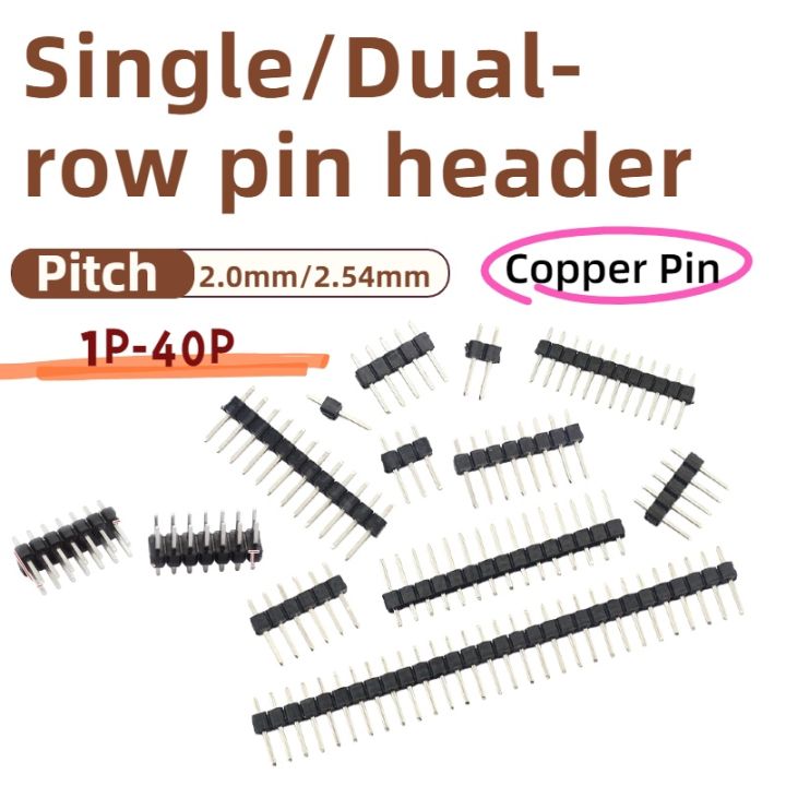10PCS,2.54mm Pitch Single/Dual-row pin header PCB Socket Board Male Pin ...