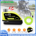 Extractme Motorcycle Alarm Disc Brake Lock Security Moto Wheel Disk Padlock Waterproof 110dB Loud Anti Theft Alarma Motocicleta. 