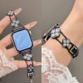 Metal Drip Diamond Oil Painting Flower Compatible iWatch Strap 38mm 40mm 41mm 42mm 44mm 45mm 49mm Fashionable Handmade Strap. 