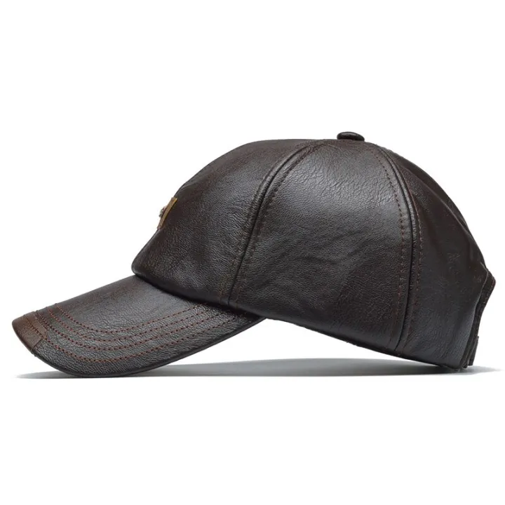 Pu%20Leather%20Letter%20Label%20Baseball%20Caps%20Spring%20and%20Autumn%20Outdoor%20Adjustable%20Casual%20Hats%20Sunscreen%20Hat%20-%20Image%204