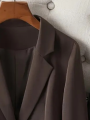 Elegant Brown Blazer for Women Single Button Slim Fit Business Commuter Suit Jacket Korean Fashion OL Style New Spring/Autumn. 