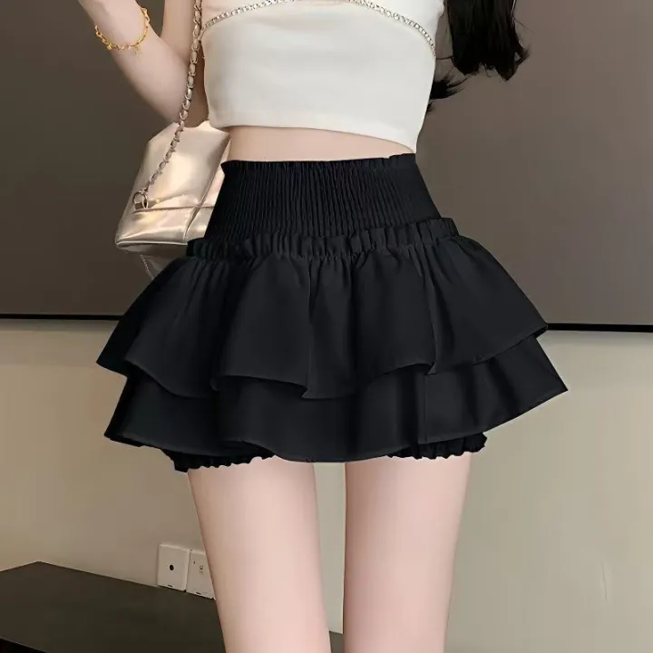 Princess%20Kawaii%20Sweet%20Mini%20Skirt%20Elastic%20High%20Waist%20Ballet-Style%20Tiered%20Skirt%20New%20White%20Casual%20Matching%20Girl's%20Short%20Cake%20Skirt%20-%20Image%203