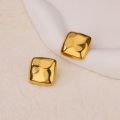 Stainless Steel Square Stud Earrings For Women Gold Plated Geometric Earring 2024 Trendy Weeding Jewelry Accessories Gift. 