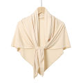 Solid Color Cotton Triangle Scarf Muslim Hijab Shawls Woman Soft Wraps Lady Fashion Causal Turban Islamic Jersey Headband.