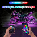 APP LED Motorcycle Car Atmosphere Foot Light Remote Control Flexible Waterproof Sound 12V Moto Decorative Ambient Lamp Strip.