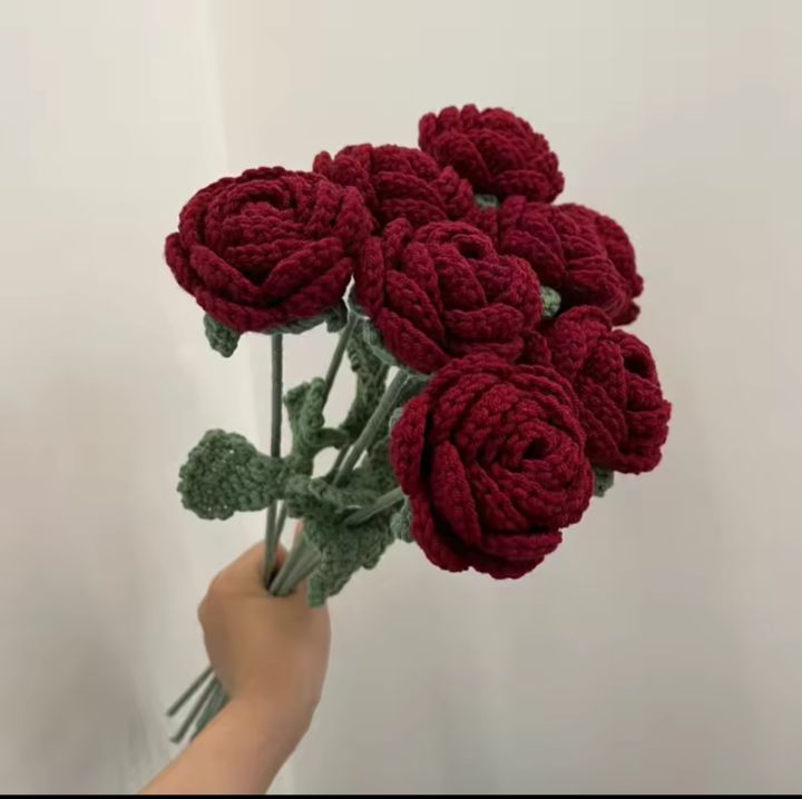 Handmade crochet rose with complementary wrapping/ perfect for gifts/home decor/art lovers