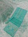 Unstitched orbindu voel material screen printed doller work,karchupi work three piece collection for women.