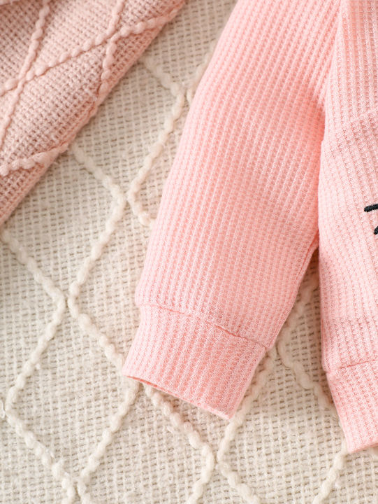 Cute%20Rabbit%20Embroidery%20for%20Infants%20and%20Toddlers,%20Waffle%20Sweatshirt,%20Striped%20Jogger%20Pants,%20Two-Piece%20Set,%20Knee%20Pads,%20Elastic%20Waist,%20Soft%20and%20Warm%20-%20Image%204