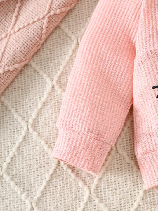 Cute%20Rabbit%20Embroidery%20for%20Infants%20and%20Toddlers,%20Waffle%20Sweatshirt,%20Striped%20Jogger%20Pants,%20Two-Piece%20Set,%20Knee%20Pads,%20Elastic%20Waist,%20Soft%20and%20Warm%20-%20Image%204