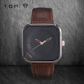 TOMI Fashion Simple Black Quartz Watch Men's and Women's Square High Quality Elegant Men's Watch Leisure Calendar Quartz Watch. 