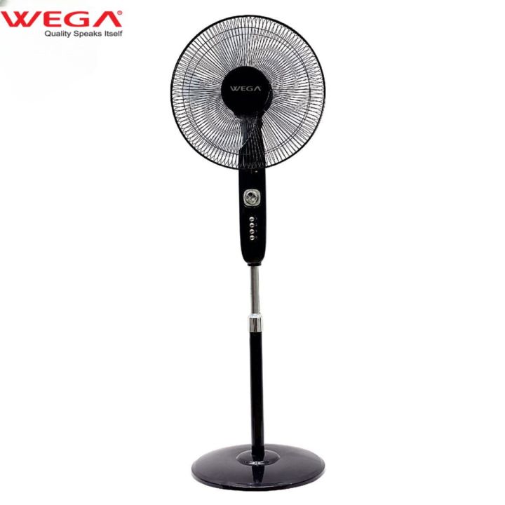 Wega/Aone (W1619) 16 Inch Stand Fan With Timer (Black)
