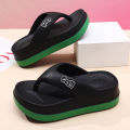 Thick bottom flip flops for women's summer 2025 new height increasing anti slip beach sandals beach slippers for outdoor wear.