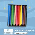 Pack of 12 Washable Reusable Plastic Crayons (with Box Packing). 