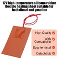 12V Engine Oil Pan Sump Tank Heating Pad Heated Plate Kits Silicone 30W/90W Heating Mat Waterproof Fast Heating Pad.