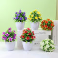 1pc Artificial Flowers Plum Blossom Small Potted Plants Indoor Outdoors Fake Flowers Office Table Potted Ornaments For Home Garden Decoration. 