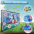 Soccer Ball Game Set for Kids Indoor Outdoor Backyard Toss Soccer Goal Game with 1 Velcro Ball Foldable Flannel Goals Toddlers. 