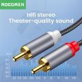 Rocoren RCA Cable 3.5mm to 2RCA Splitter 3.5 Jack to 2 RCA Male Audio Wire for Amplifiers HiFi Stereo Home Theater Speaker Cord. 