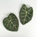 Soft Double Layer Leaf Style Hand Towel Thickened Absorbent Hanging Hand Cloth Speed Dry Handkerchief Kitchen Rag.