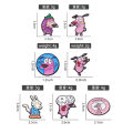 Cartoon Movie Peripheral Dog Brooch Enamel Pins Cute Pink Animal Dog Brooches Clothes Lapel Badges Jewelry Gift for Kids Friends.