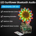 DIY Sunflower Bluetooth Speaker LED running light Remote Control DIY Electronic Kit Fabrication Soldering Project DC5V. 