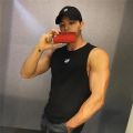 2026 summer Men fitness casual Tank top sleeveless pullover Male mesh breathable round collar Tops print lightweight men vest. 