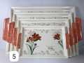 Melamine Serving Tray Set Pack of 4 , Coffee, Food, Home Decoration T. 