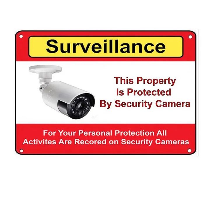 SurveilIance Warning CCTV Camera Stickers Signs Decals A4 Size | Daraz.pk