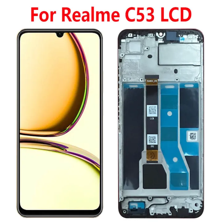 6.74"IPS For Realme C53 LCD Display Touch Screen Sensor Digiziter Assembly Replace For Realme C53 LCD With Fame RMX3760